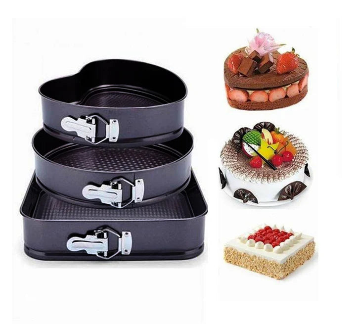 Juego De Moldes Para Tortas Figuras Desmontable Antiadherente X3