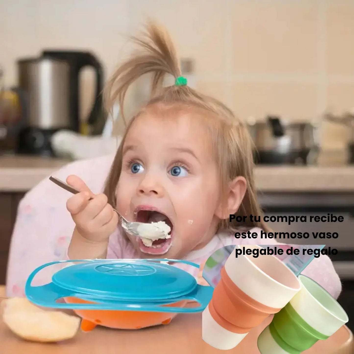 ¡Comer solito nunca fue tan divertido! + Regalo un Vaso Plegable