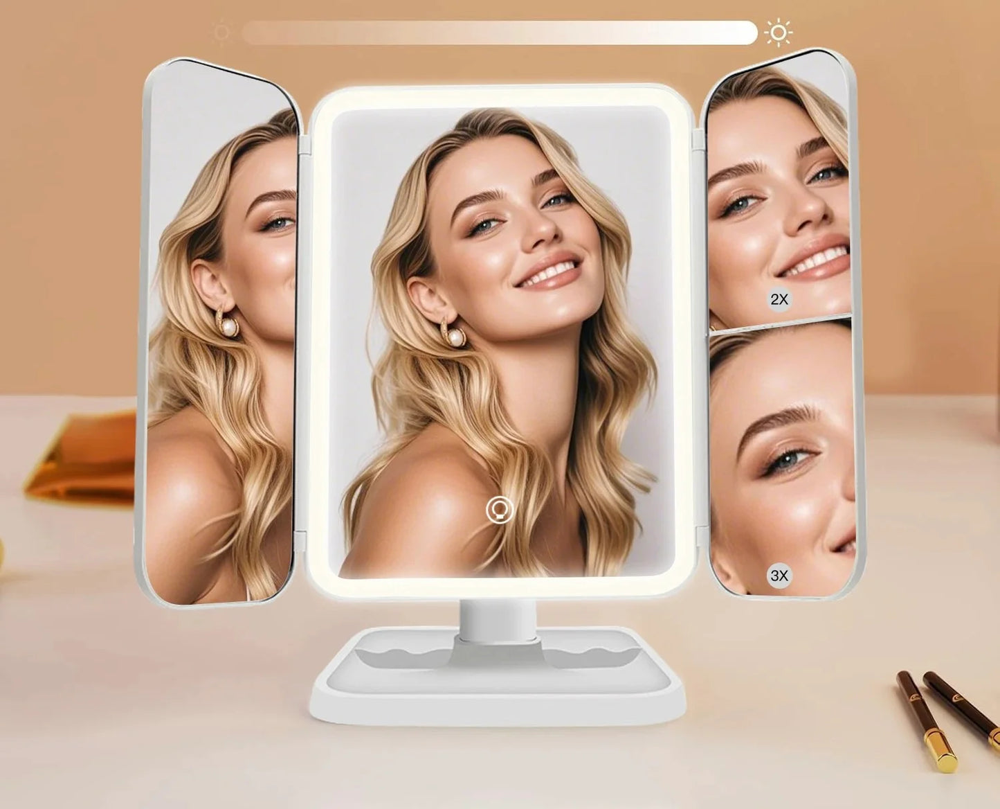 ESPEJO LED TRIPLE PARA MAQUILLAJE
